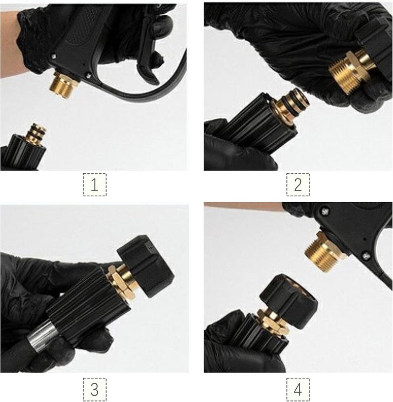 AUXBC Pressure Washer Adapter, M22 15mm Female Thread to M22 14mm Male Fitting, 5000 PSI Pressure Washer Hose Coupler Brass Quick Hose Connector - Image 4
